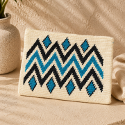 Clutch Cartera Estilo Wayuu Blue Summer